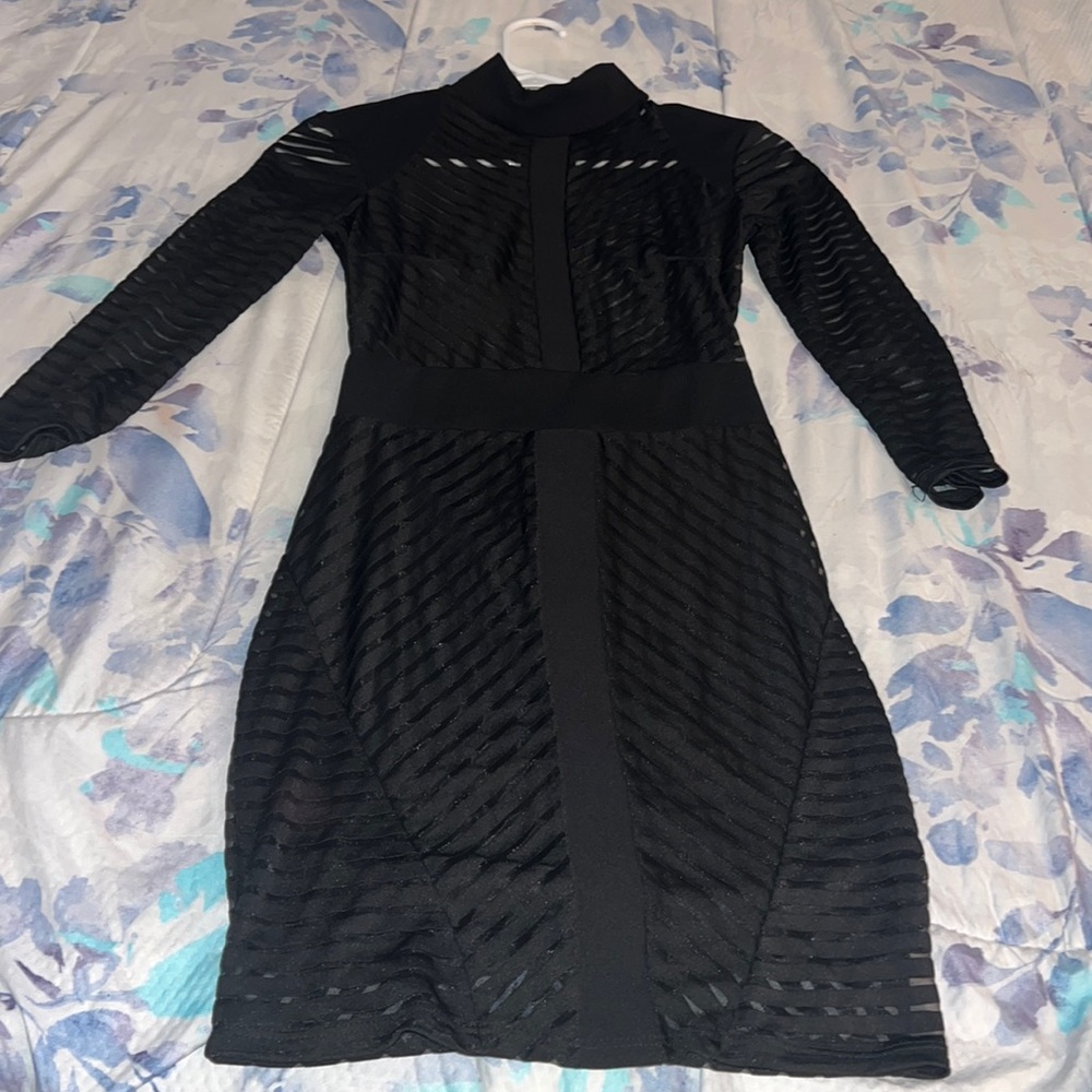 Black fitted mini dress